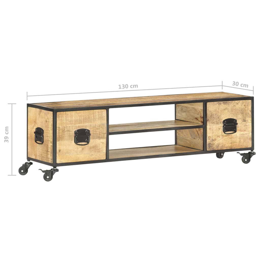 tv-skab 130x30x39 cm massivt mangotræ