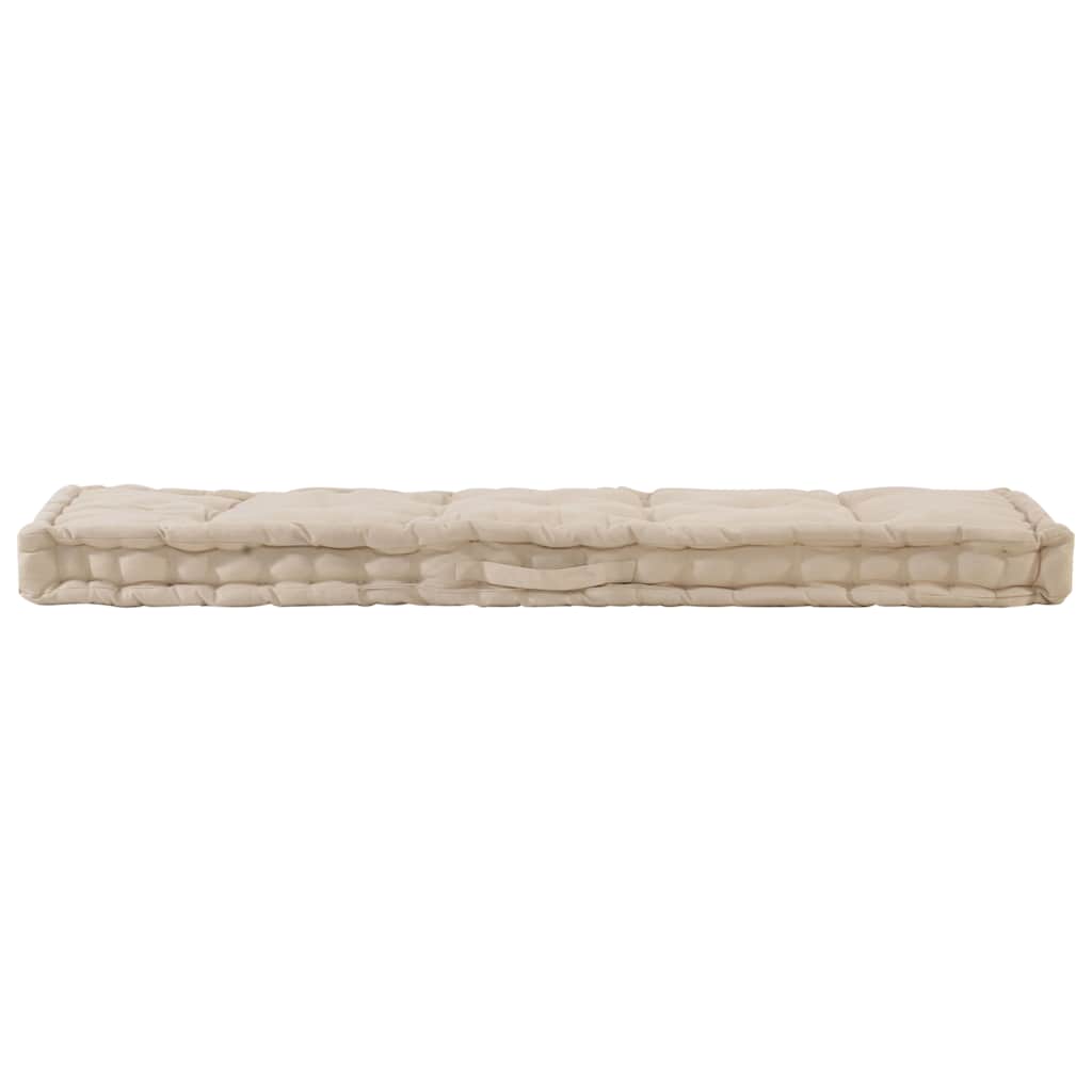 hynde til pallesofa 120x40x7 cm bomuld beige