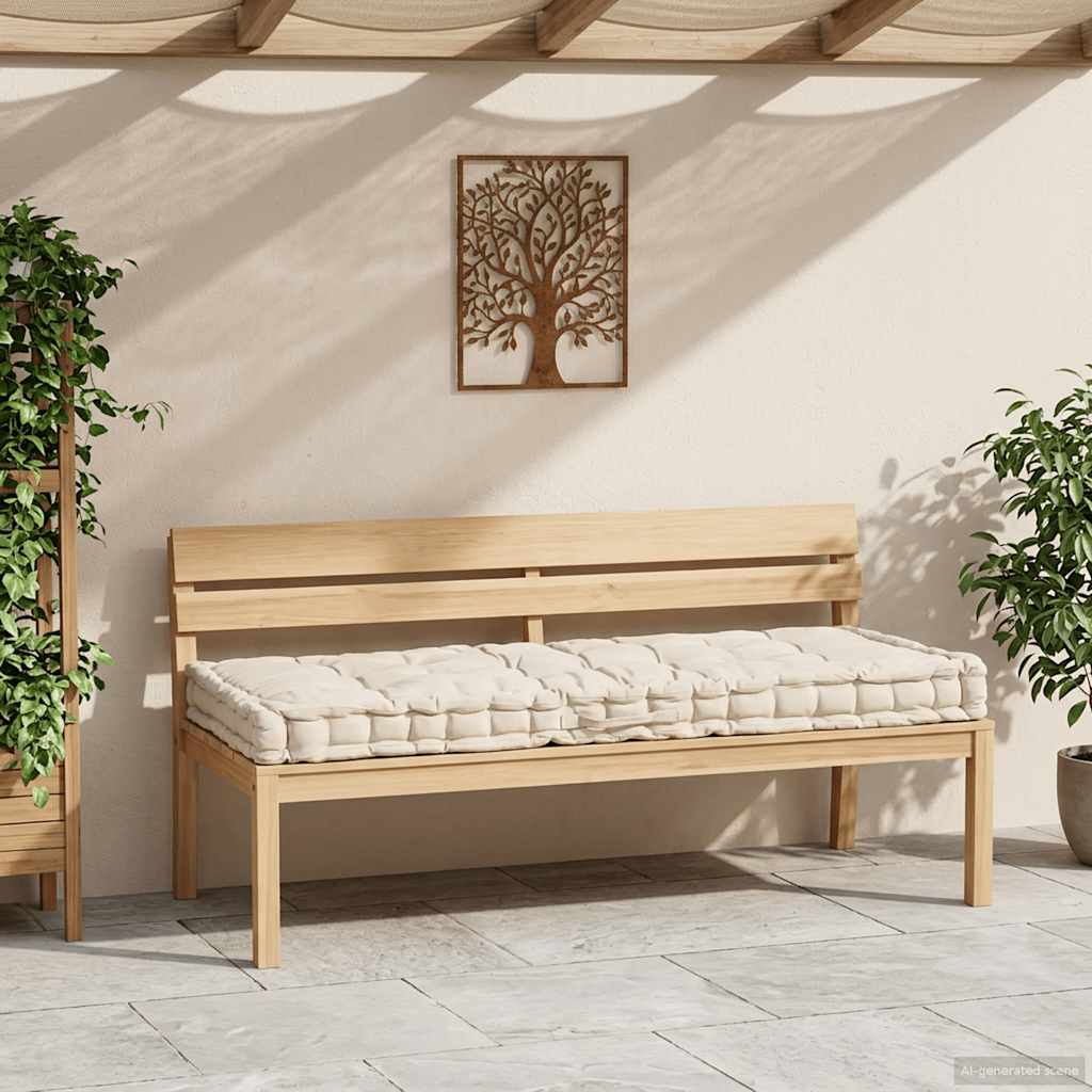 hynde til pallesofa 120x80x10 cm bomuld beige
