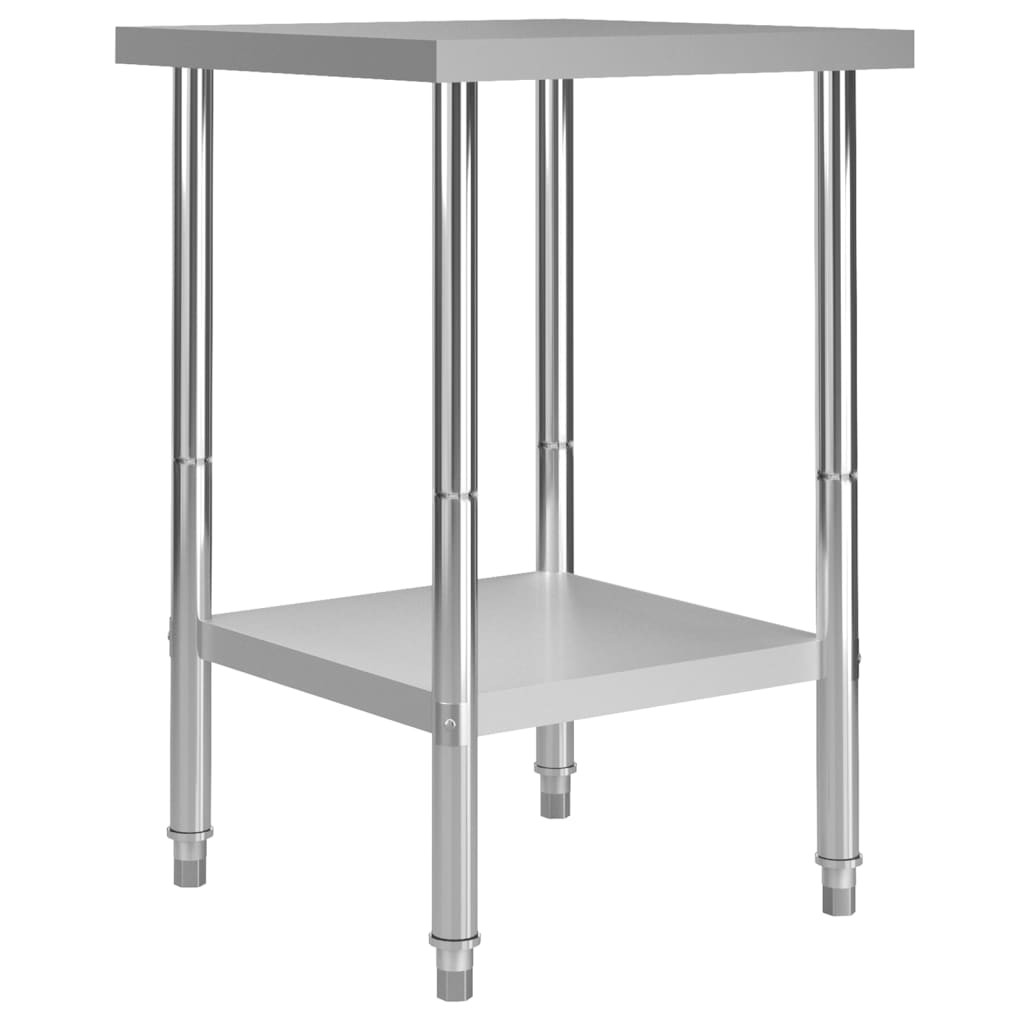 arbejdsbord til køkken 60x60x85 cm rustfrit stål