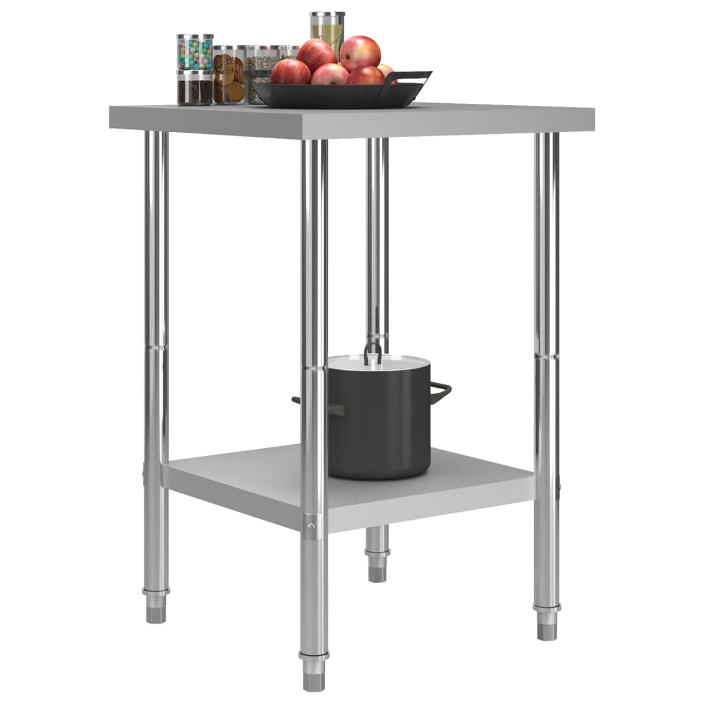 arbejdsbord til køkken 60x60x85 cm rustfrit stål