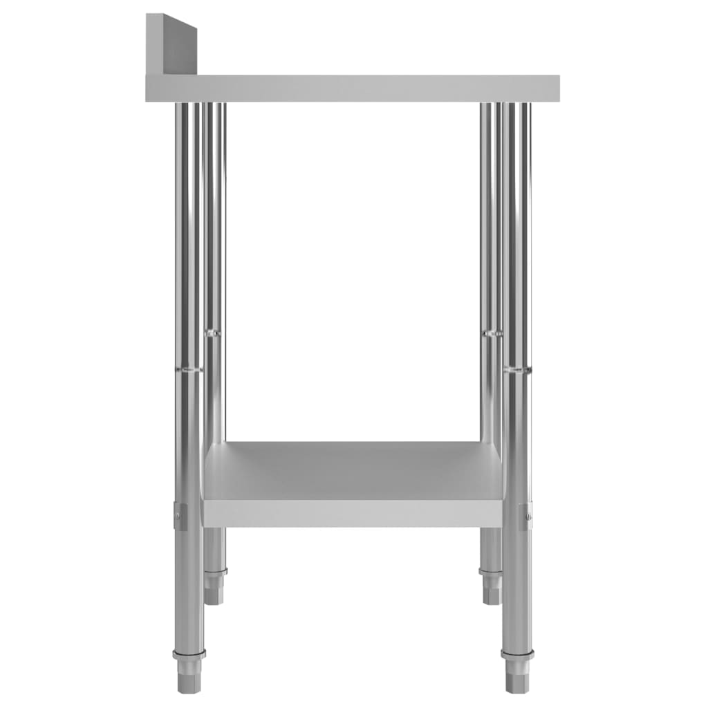 arbejdsbord til køkken m. stænkplade 60x60x93 cm rustfrit stål