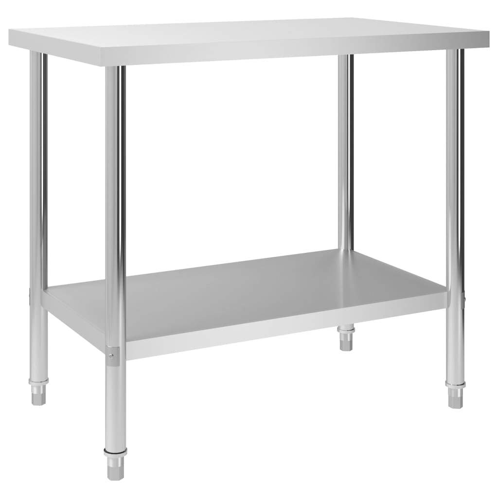 arbejdsbord til køkken 100x60x85 cm rustfrit stål