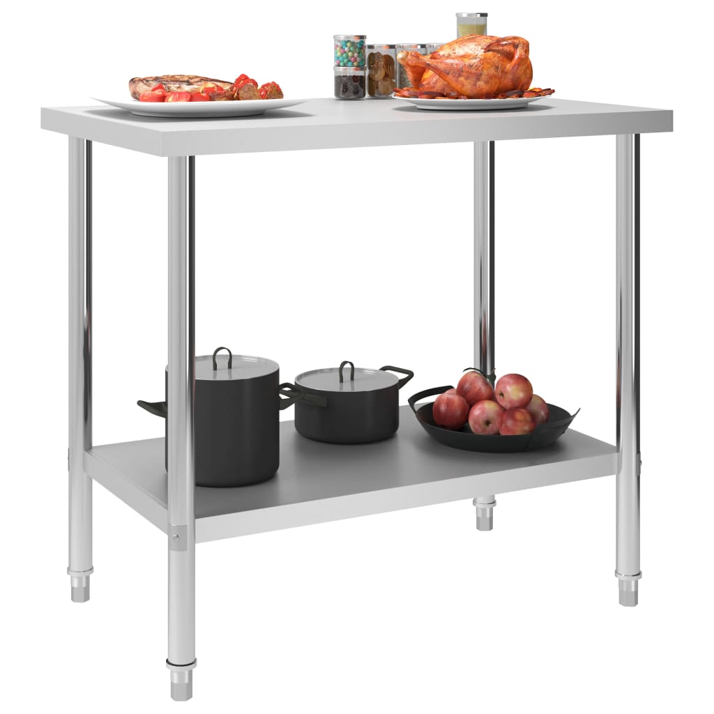 arbejdsbord til køkken 100x60x85 cm rustfrit stål