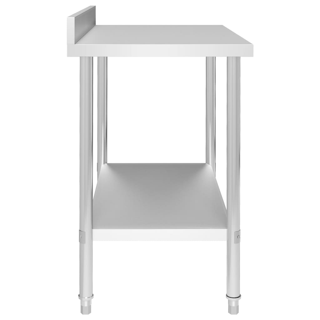 arbejdsbord til køkken m. stænkplade 100x60x93 cm rustfrit stål