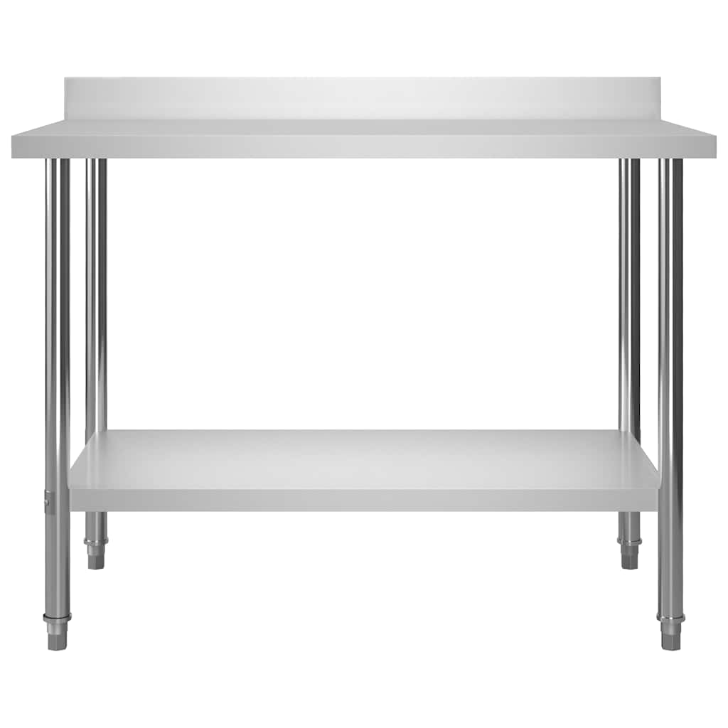 arbejdsbord til køkken m. stænkplade 120x60x93 cm rustfrit stål