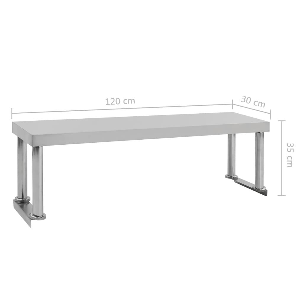 tophylde til arbejdsbord 120x30x35 cm rustfrit stål