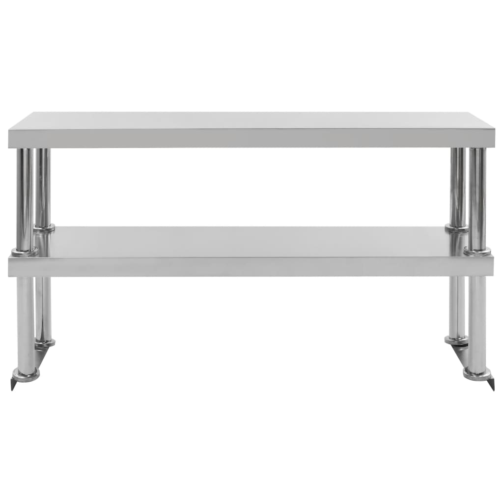 tophylde i 2 niveauer til arbejdsbord 120x30x65 cm rustfrit stål