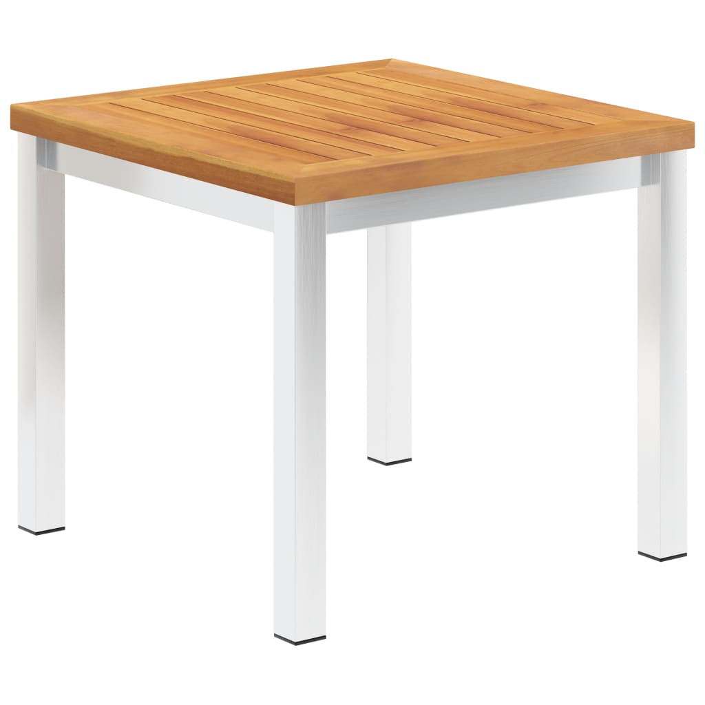 havebord 45x45x38 cm massivt akacietræ og rustfrit stål