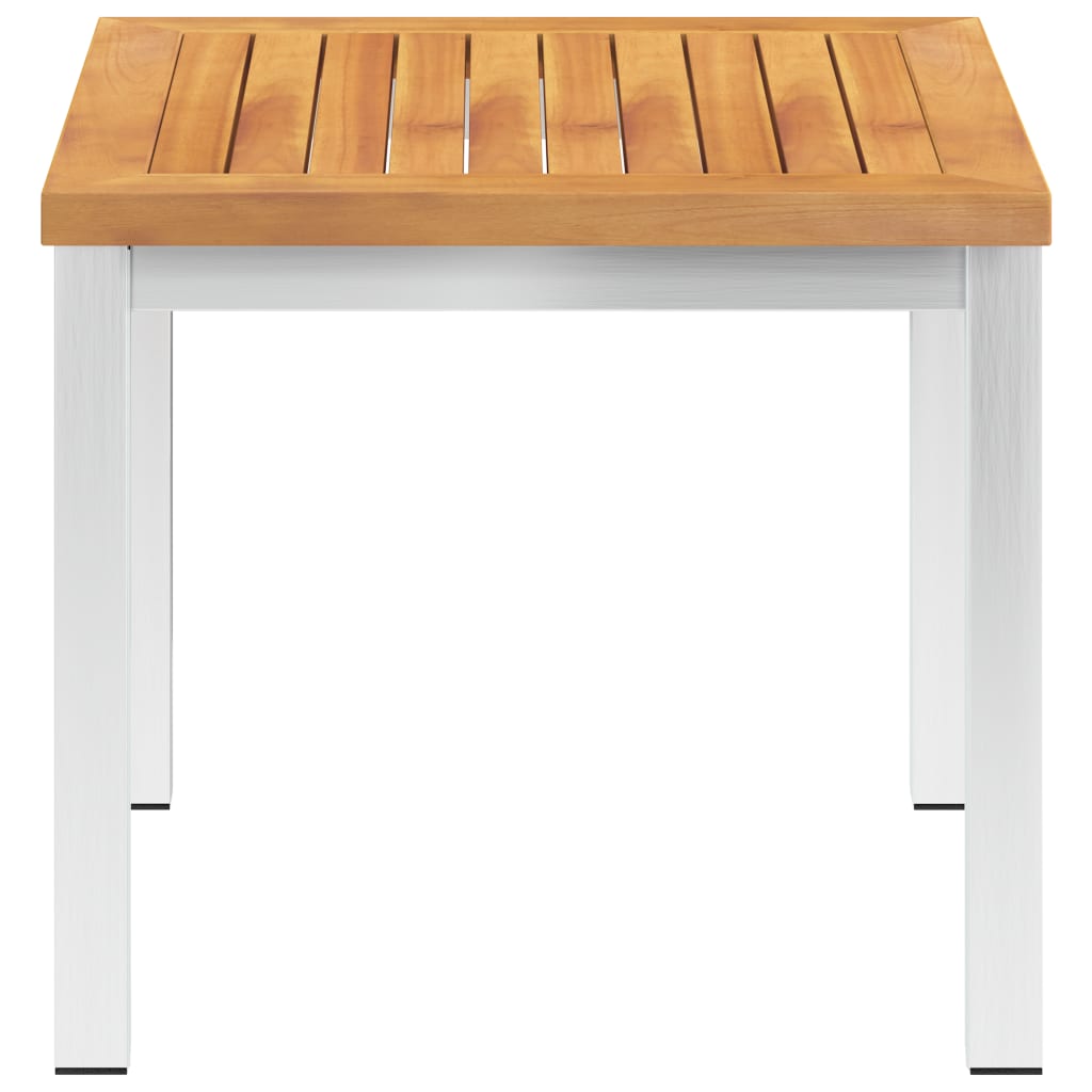 havebord 45x45x38 cm massivt akacietræ og rustfrit stål