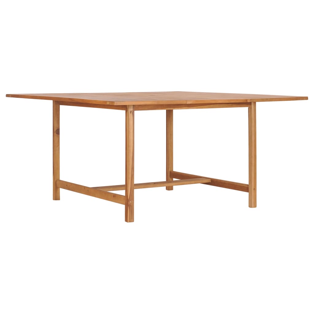 havebord 150x150x76 cm massivt teaktræ