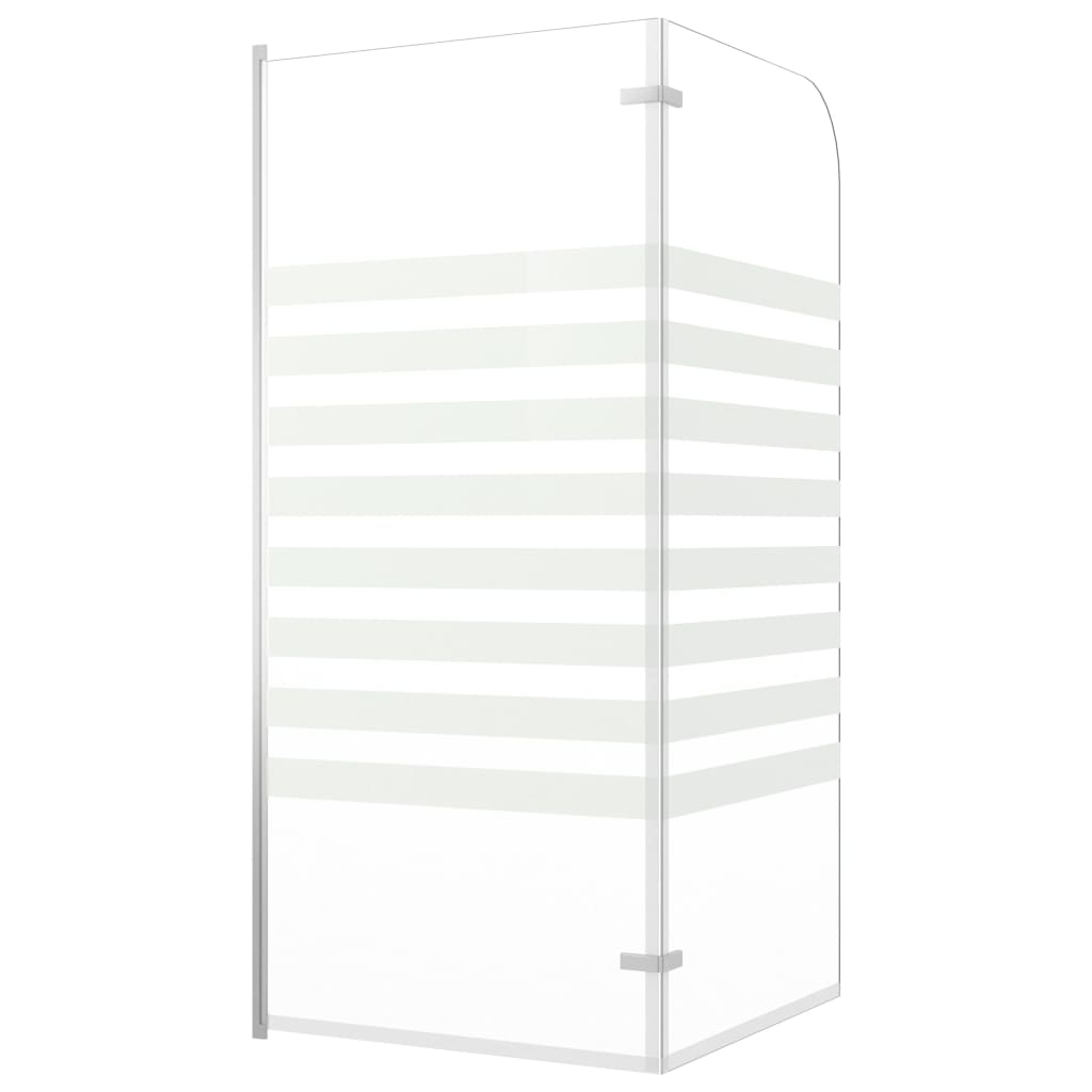 brusevæg til badekar 120x140 cm hærdet glas stribet
