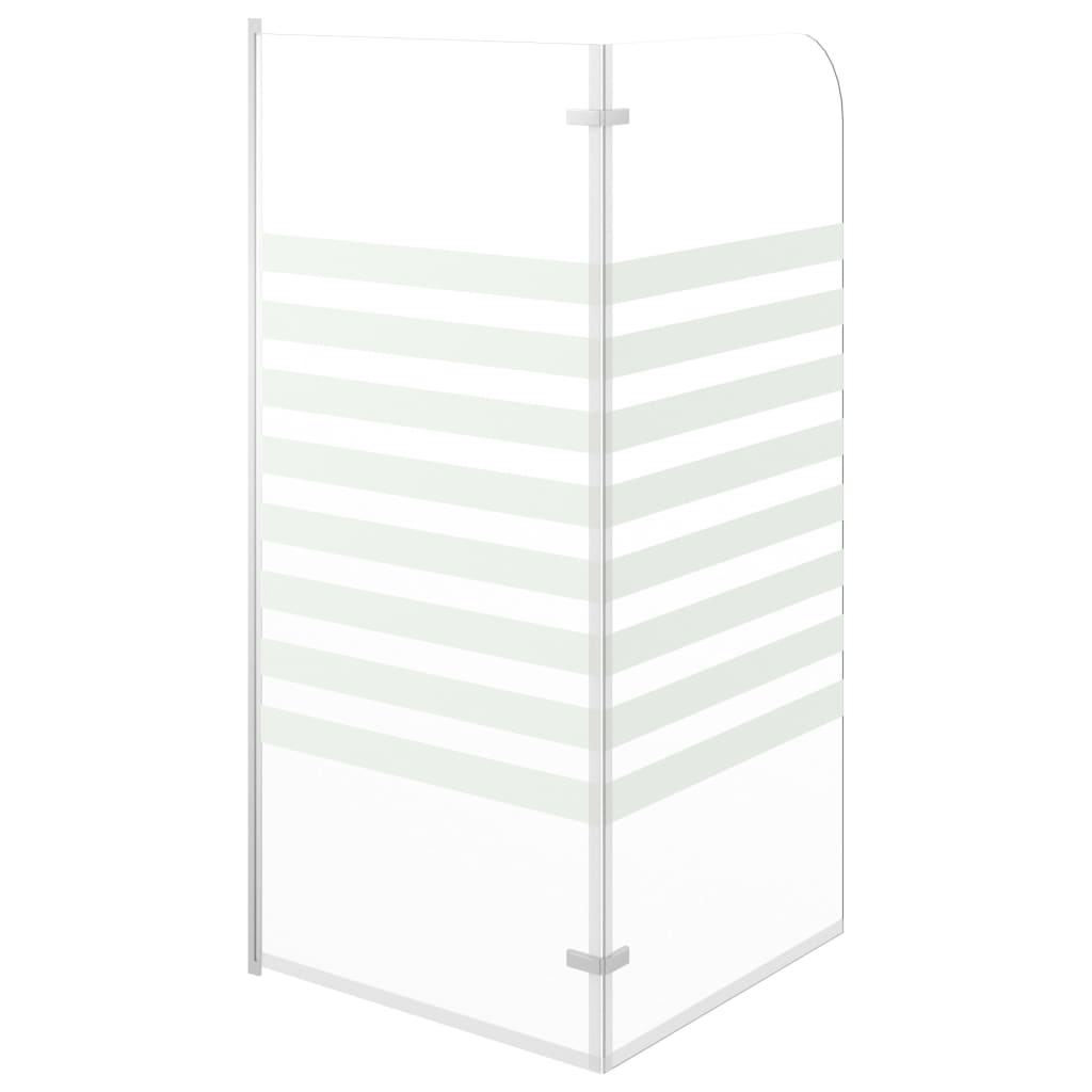 brusevæg til badekar 120x140 cm hærdet glas stribet