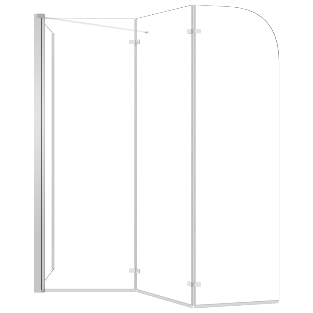 brusevæg til badekar 120x69x130 cm hærdet glas gennemsigtigt