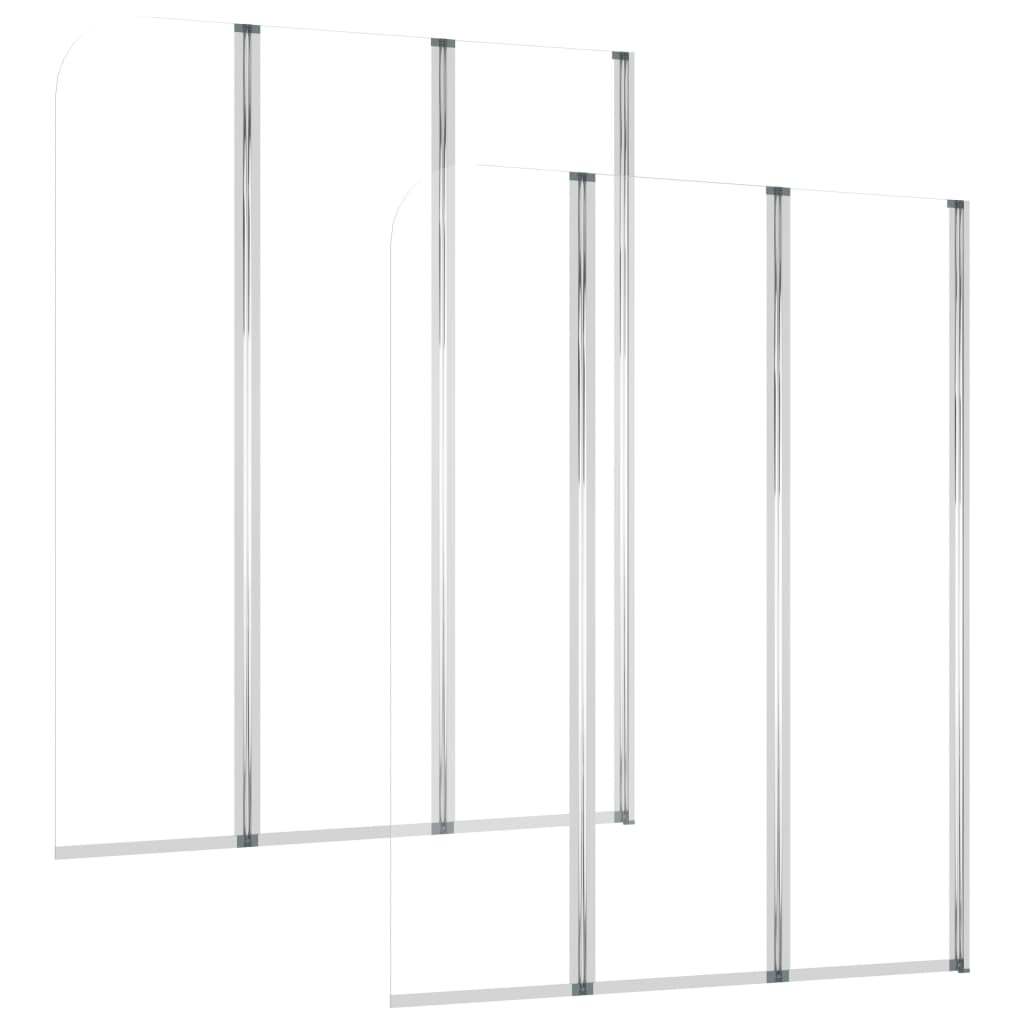 brusevægge 2 stk. 104x130 cm hærdet glas transparent