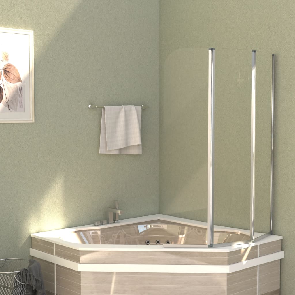 brusevægge 2 stk. 104x130 cm hærdet glas transparent