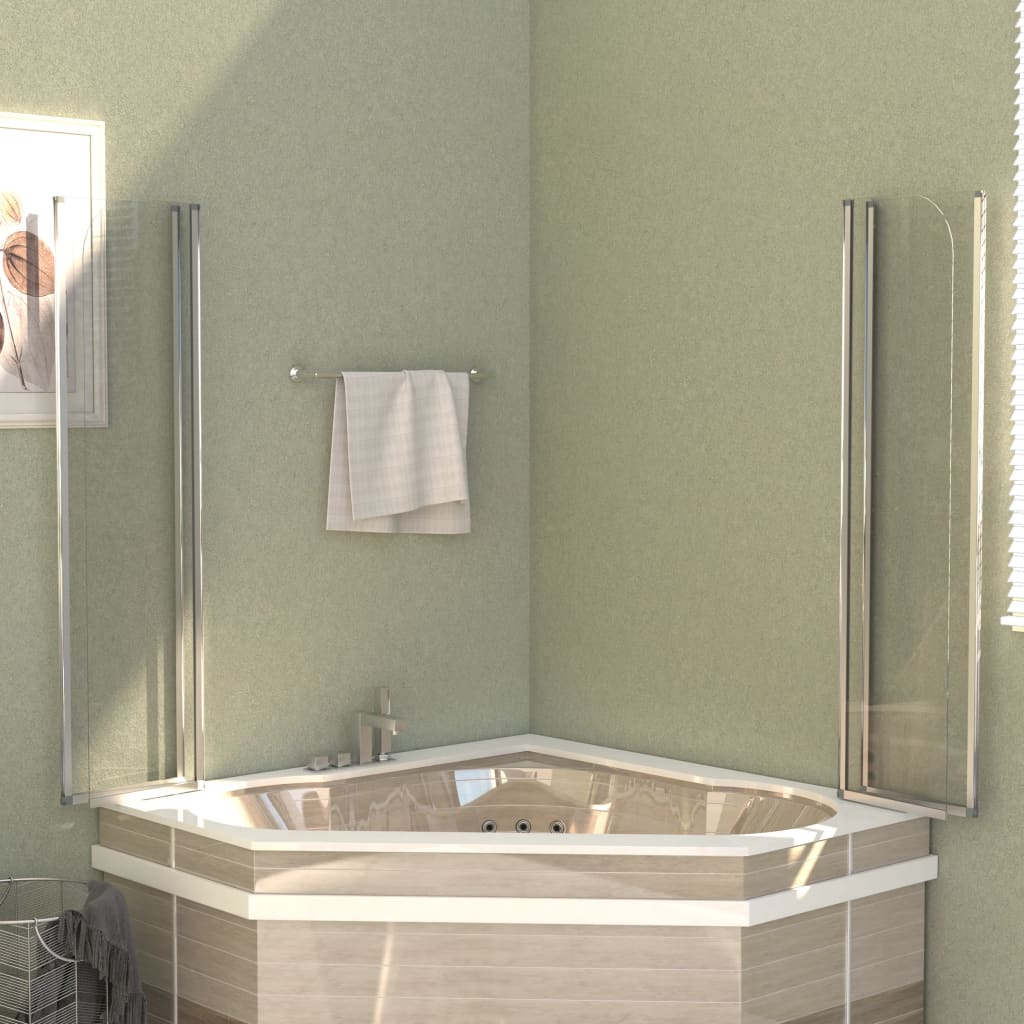brusevægge 2 stk. 104x130 cm hærdet glas transparent