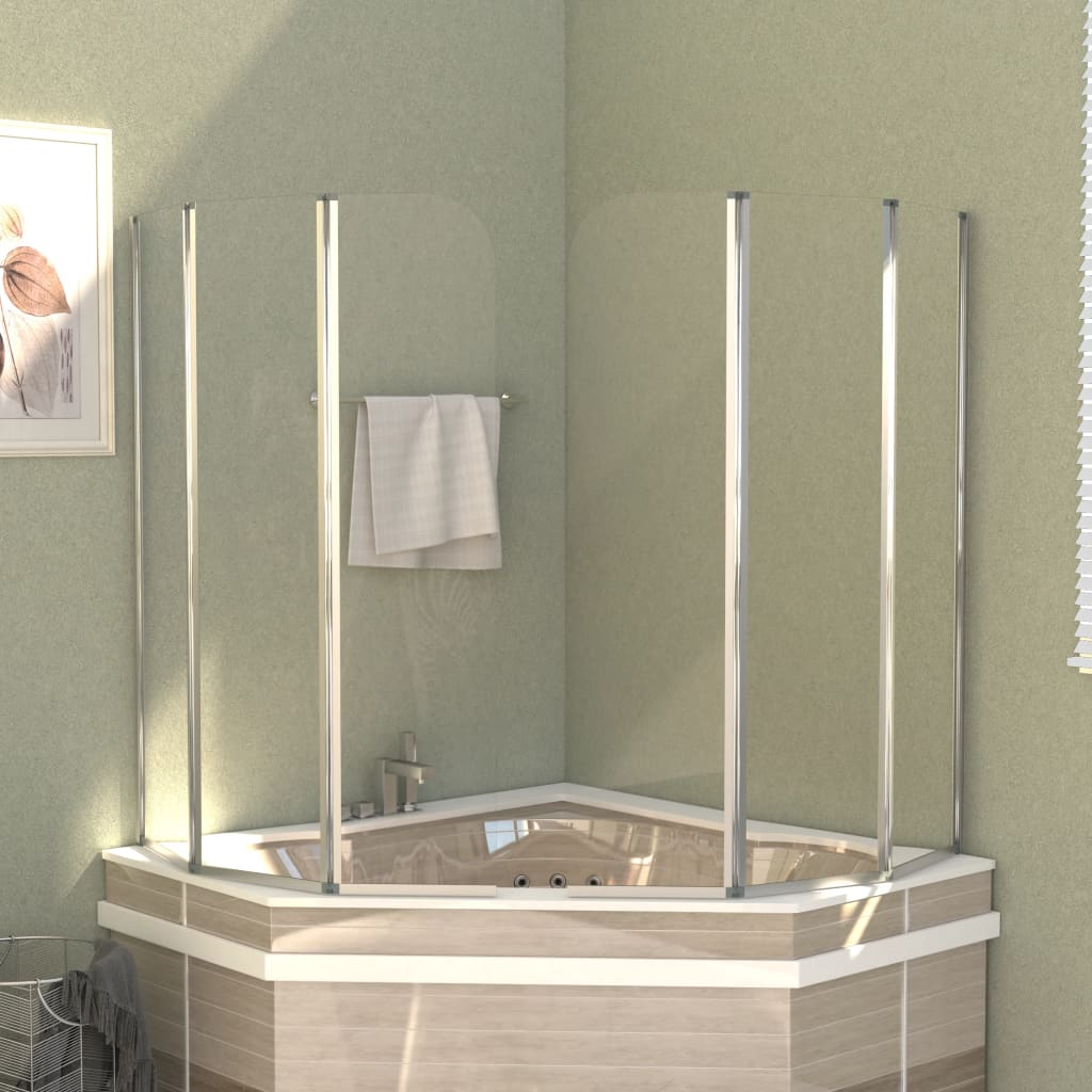 brusevægge 2 stk. 104x130 cm hærdet glas transparent