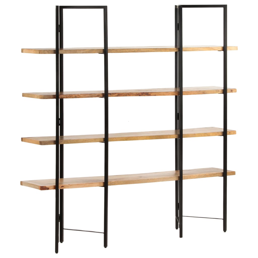 bogreol med 4 hylder 160x35x160 cm massivt mangotræ
