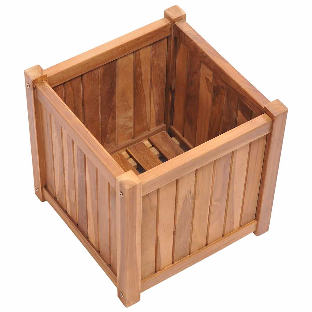 hævet plantekasse 40x40x40 cm massivt teaktræ