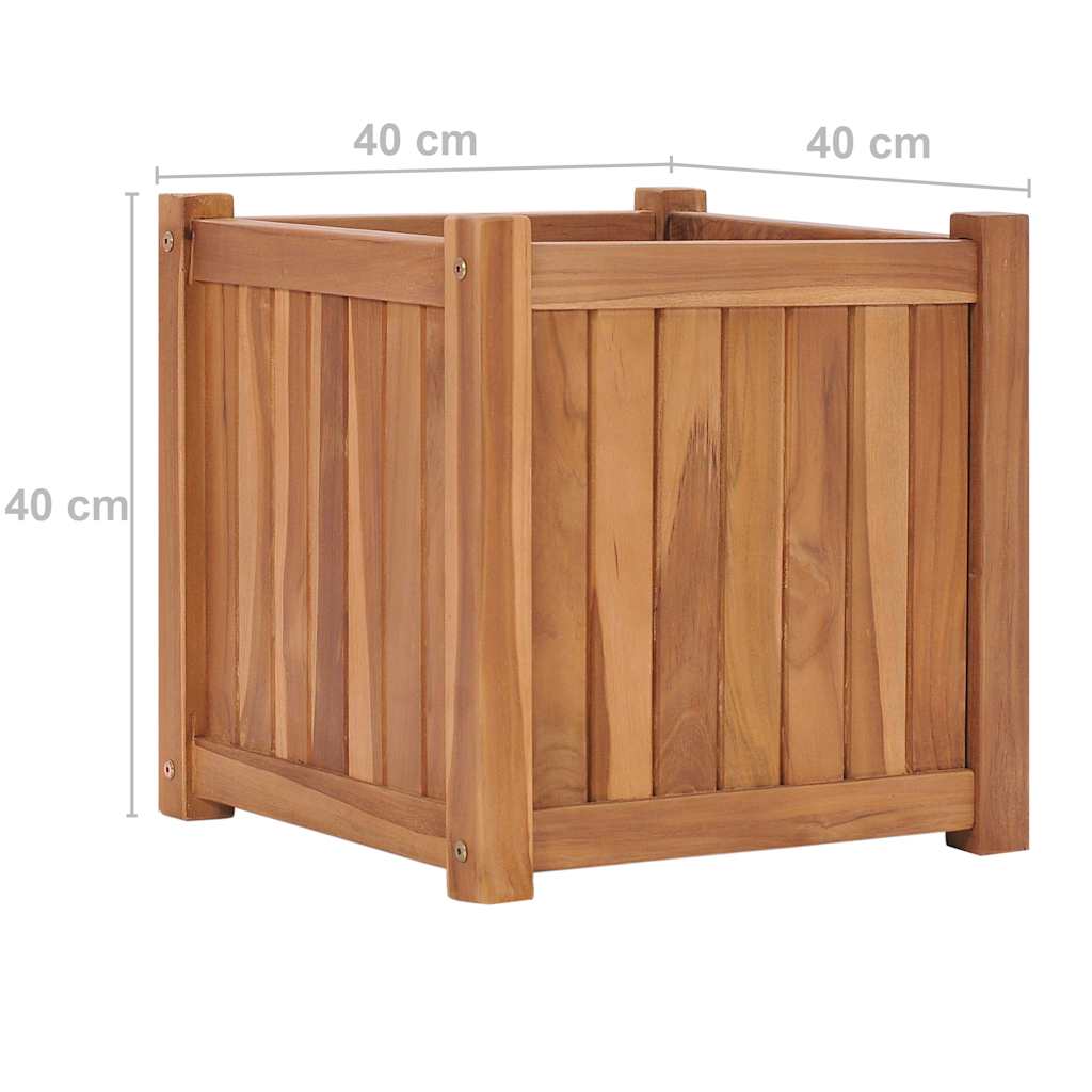 hævet plantekasse 40x40x40 cm massivt teaktræ