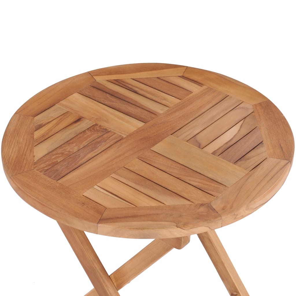 foldbart havebord 45 cm massivt teaktræ