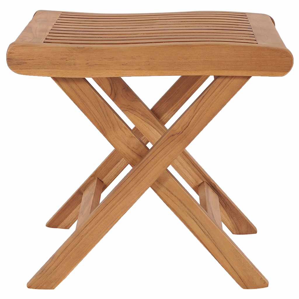 foldbar fodskammel 46,5x49x41,5 cm massivt teaktræ