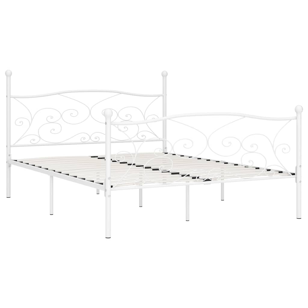 sengestel med lamelbund 180 x 200 cm metal hvid