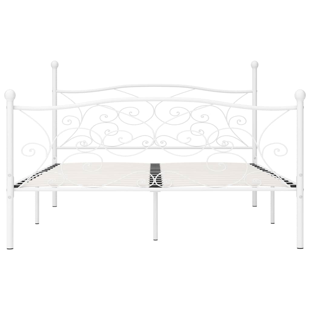 sengestel med lamelbund 180 x 200 cm metal hvid