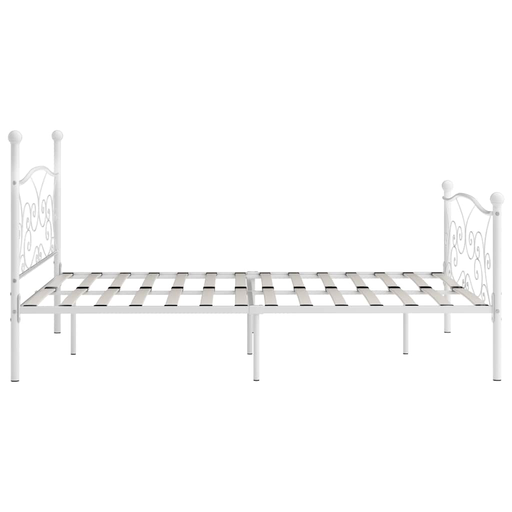 sengestel med lamelbund 180 x 200 cm metal hvid