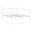 sengestel med lamelbund 180 x 200 cm metal hvid