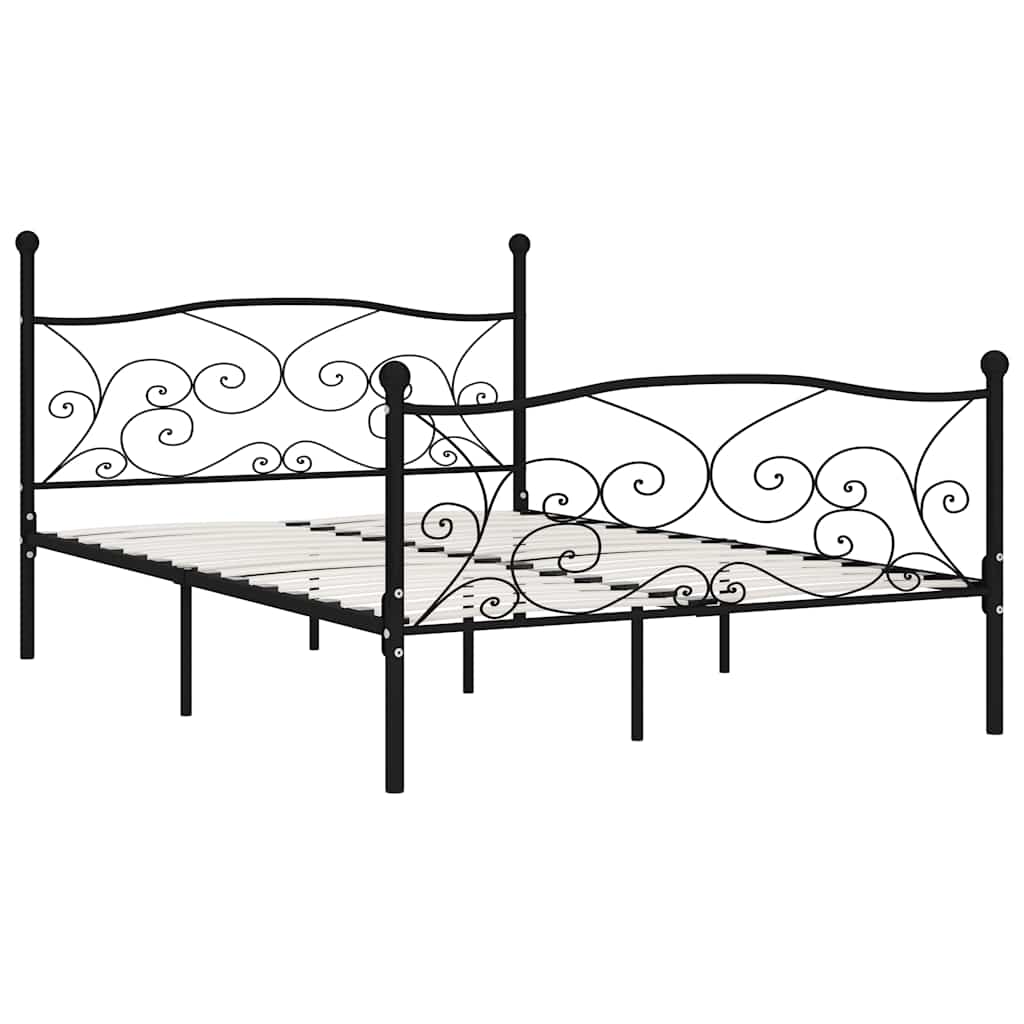 sengestel med lamelbund 160 x 200 cm metal sort