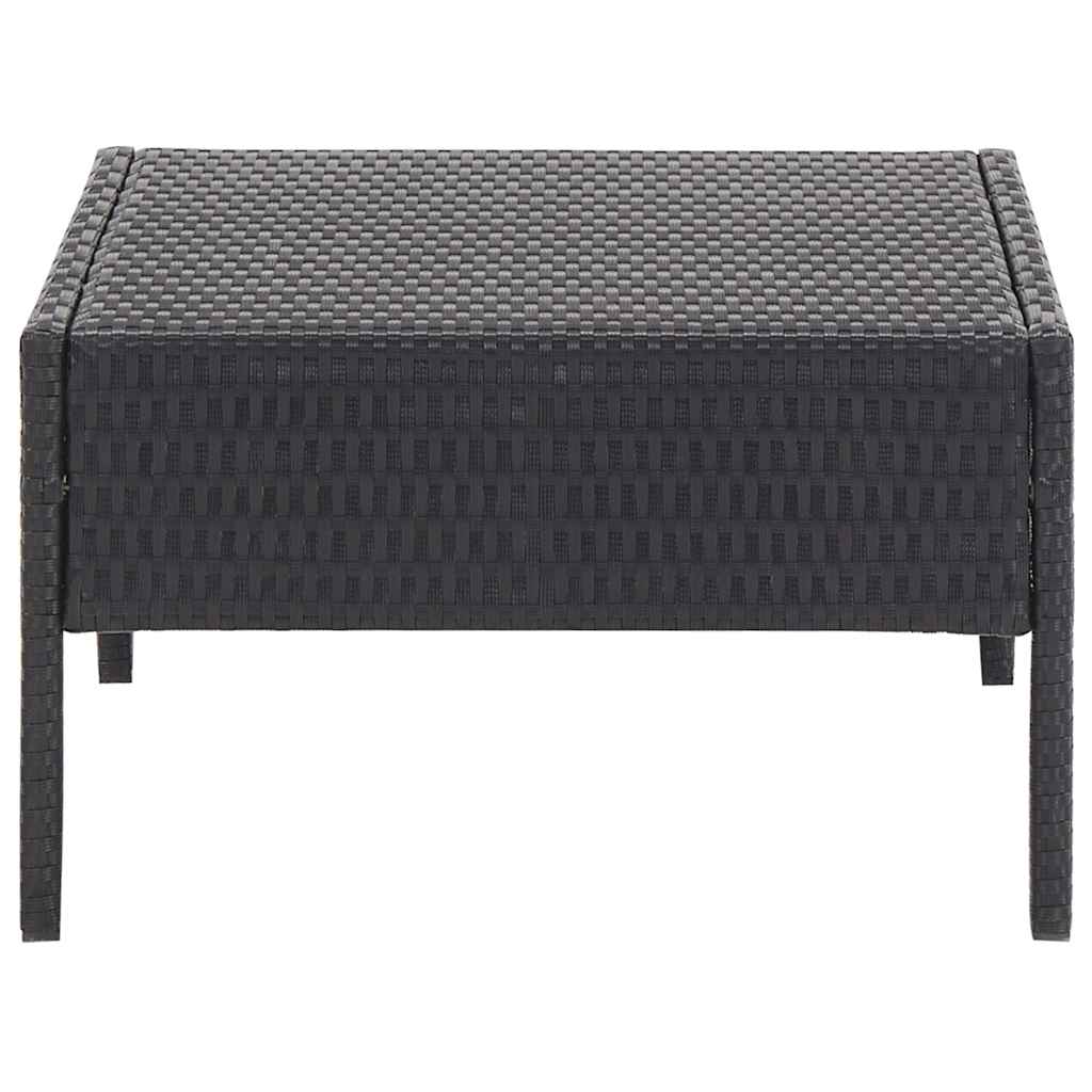 havesofasæt med hynder 5 dele polyrattan sort