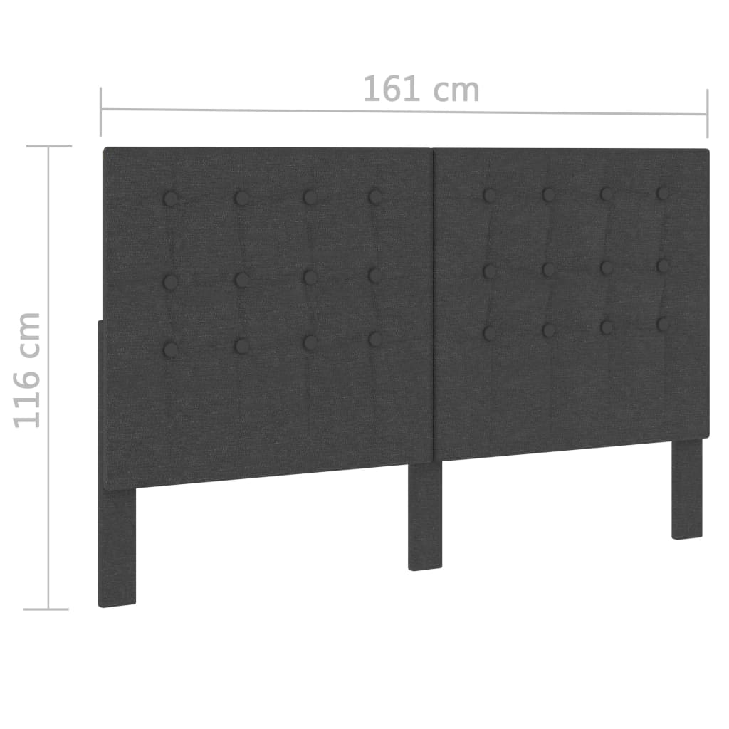 sengegavl med mønster 160x200 cm stof mørkegrå