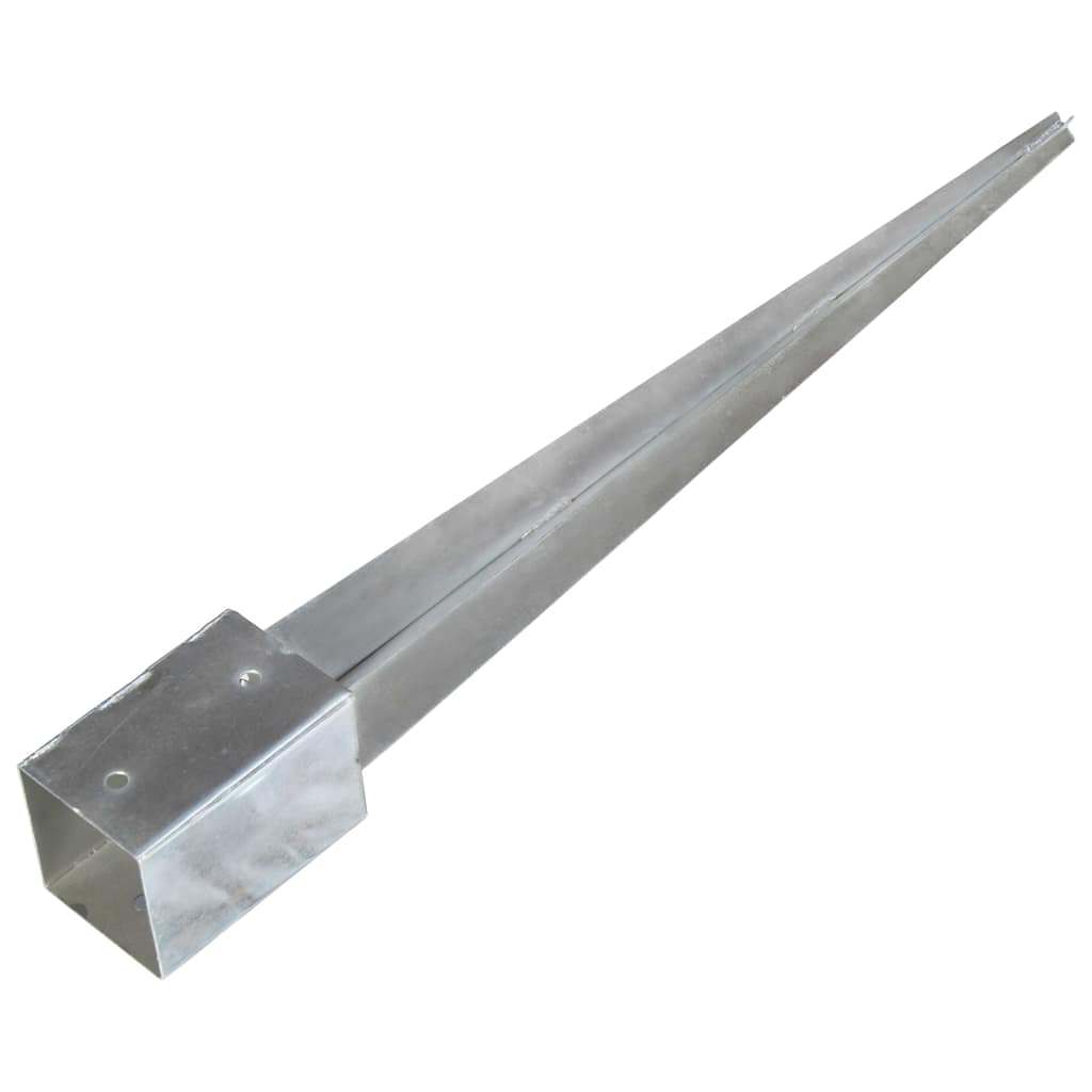 jordpløkker 6 stk. 9 x 9 x 90 cm galvaniseret stål sølvfarvet