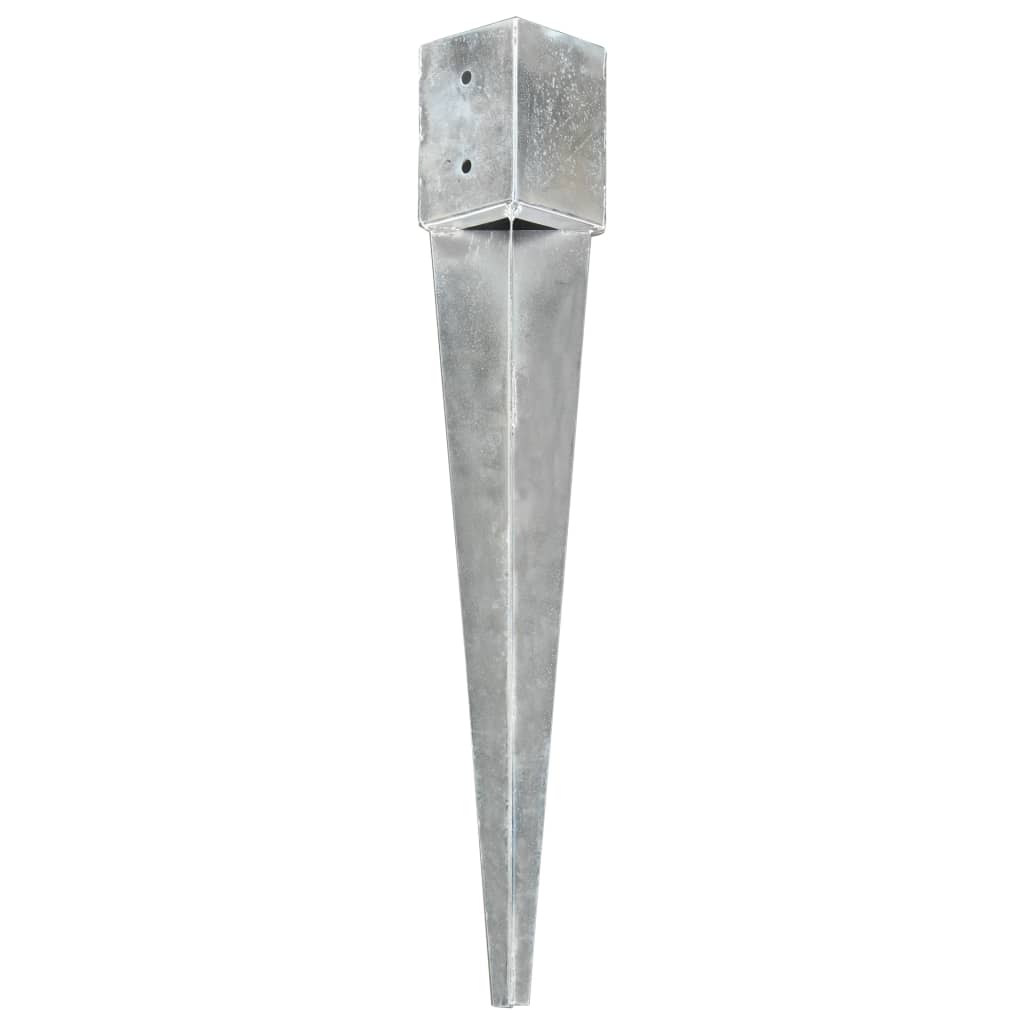 jordpløkker 2 stk. 10 x 10 x 76 cm galvaniseret stål sølvfarvet