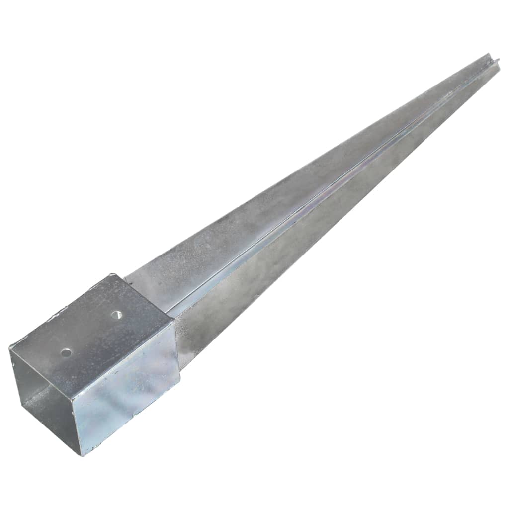 jordpløkker 2 stk. 10 x 10 x 76 cm galvaniseret stål sølvfarvet
