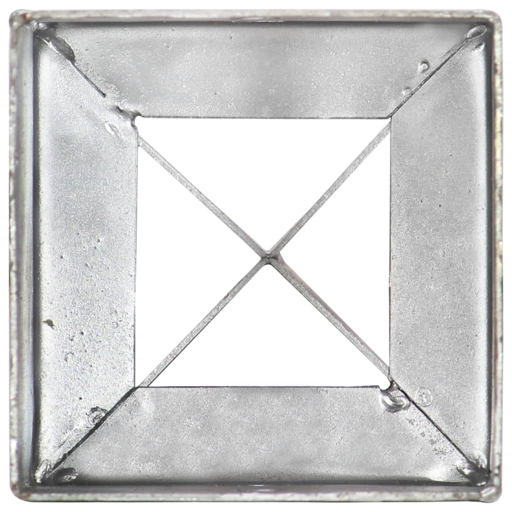 jordpløkker 2 stk. 10 x 10 x 76 cm galvaniseret stål sølvfarvet