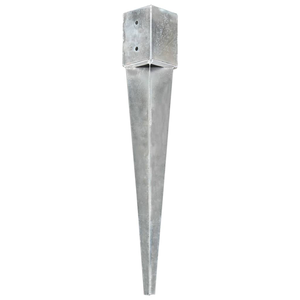 jordpløkker 6 stk. 10 x 10 x 76 cm galvaniseret stål sølvfarvet