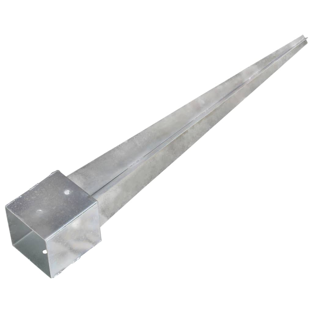 jordpløkker 2 stk. 12 x 12 x 89 cm galvaniseret stål sølvfarvet