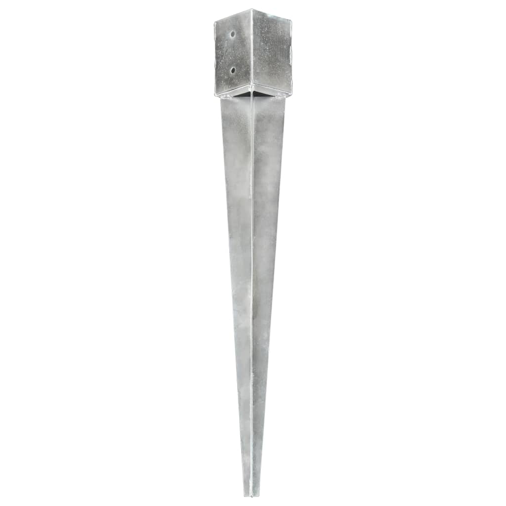 jordpløkker 6 stk. 12 x 12 x 89 cm galvaniseret stål sølvfarvet