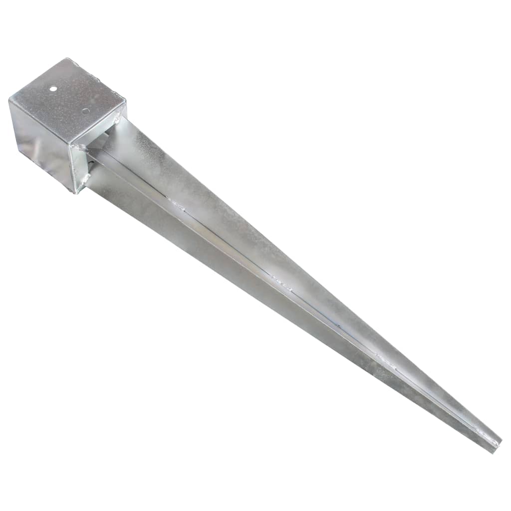 jordpløkker 6 stk. 12 x 12 x 89 cm galvaniseret stål sølvfarvet