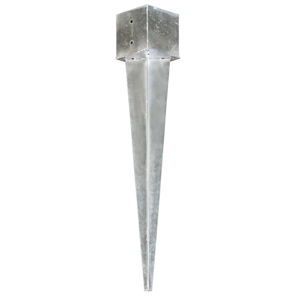 jordpløkker 2 stk. 14 x 14 x 91 cm galvaniseret stål sølvfarvet