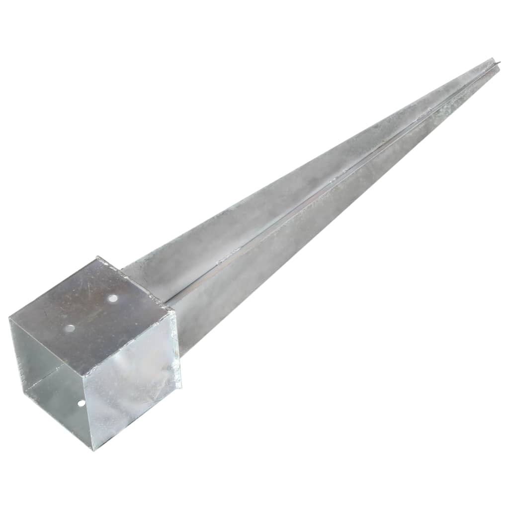 jordpløkker 2 stk. 14 x 14 x 91 cm galvaniseret stål sølvfarvet