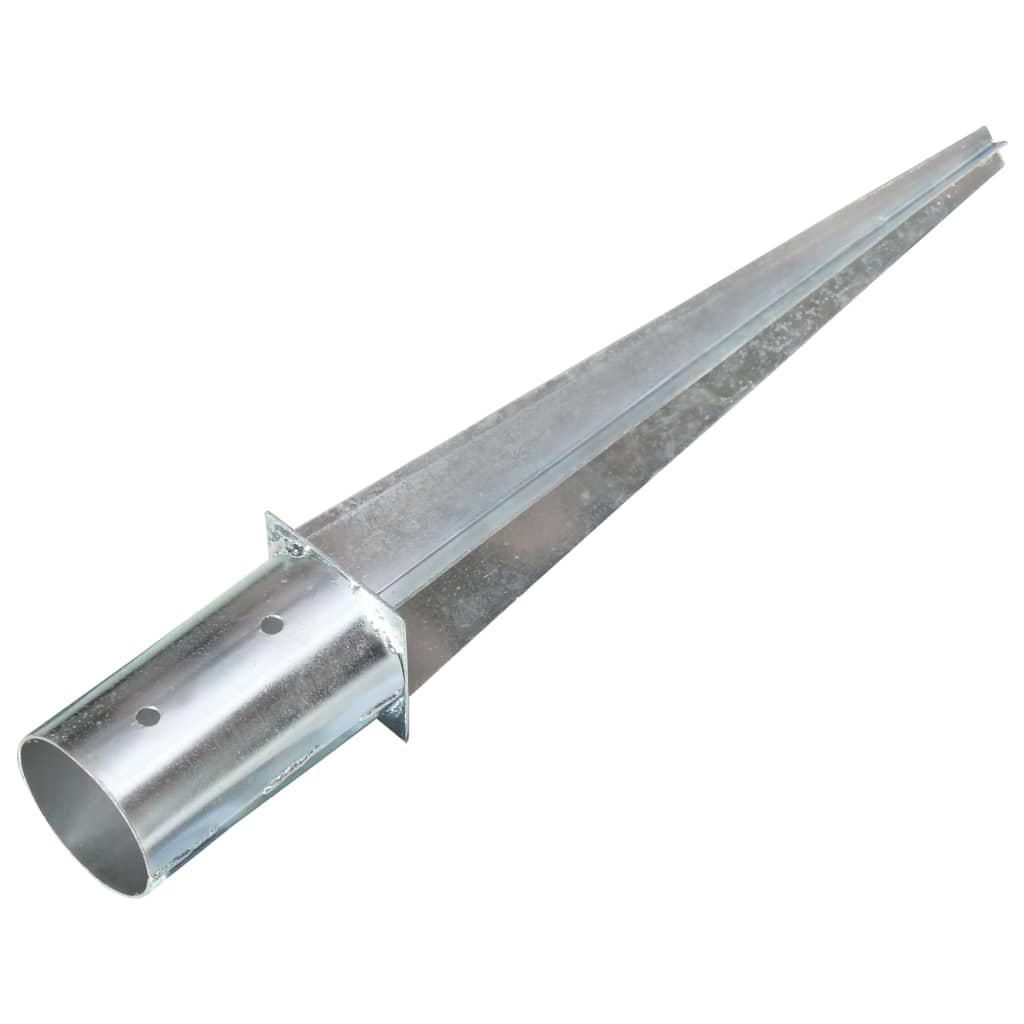 jordpløkker 2 stk. 8 x 61 cm galvaniseret stål sølvfarvet