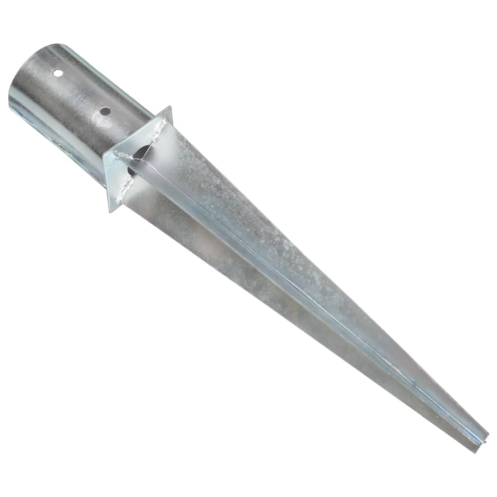 jordpløkker 2 stk. 8 x 61 cm galvaniseret stål sølvfarvet