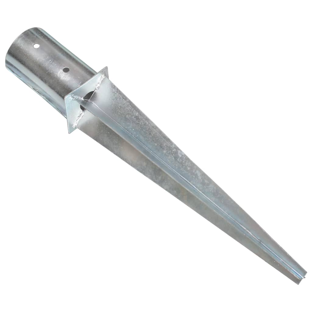 jordpløkker 6 stk. 8 x 61 cm galvaniseret stål sølvfarvet