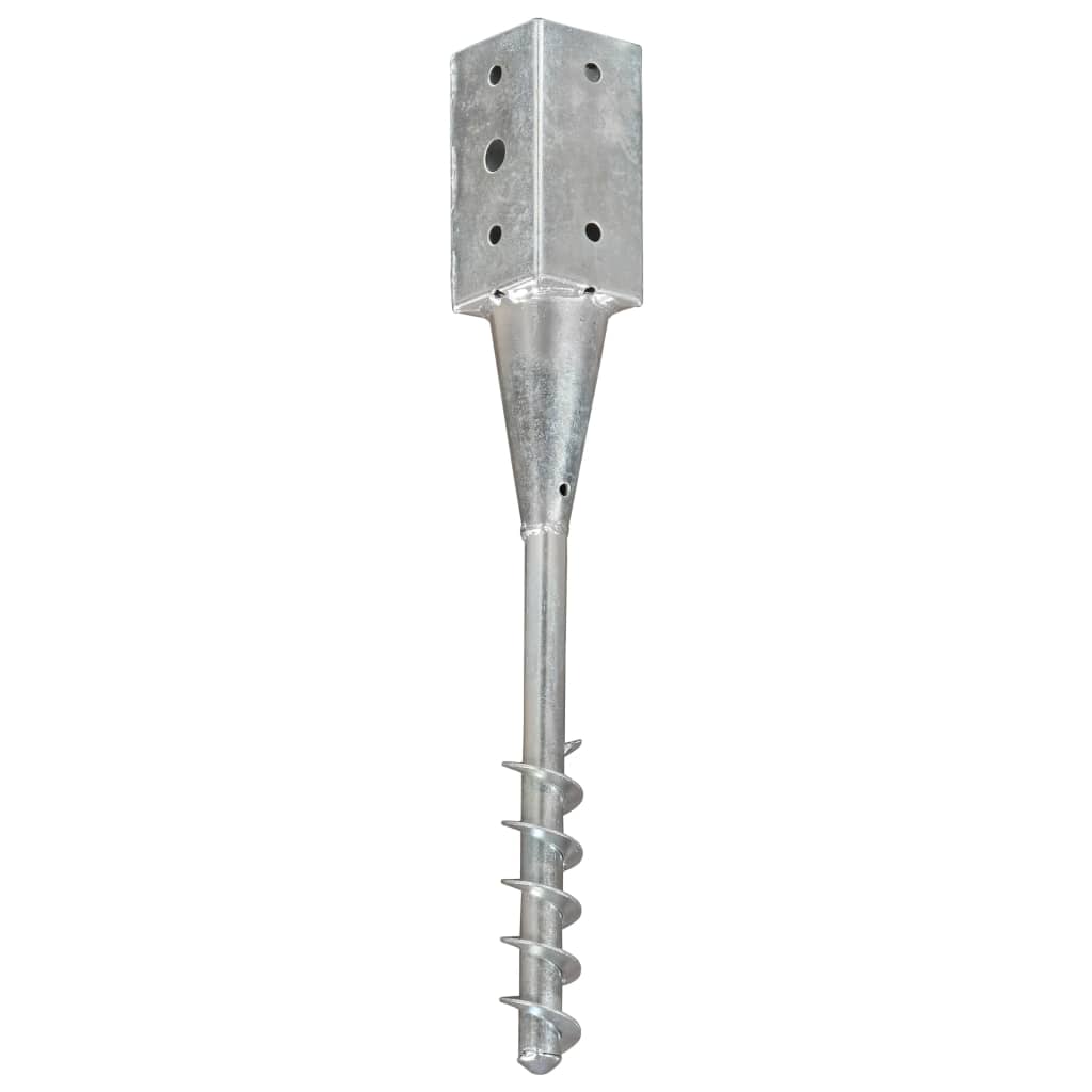 jordpløkker 6 stk. 7 x 7 x 56 cm galvaniseret stål sølvfarvet