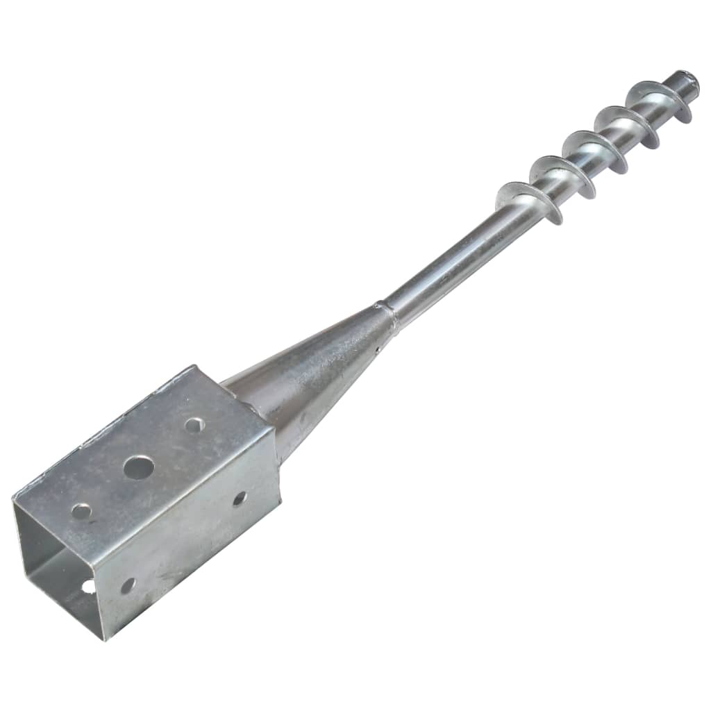 jordpløkker 6 stk. 7 x 7 x 56 cm galvaniseret stål sølvfarvet
