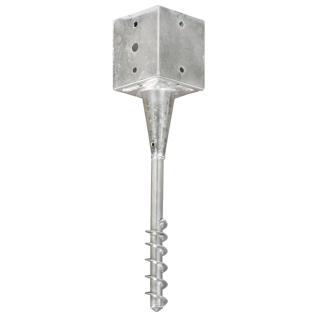 jordpløkker 2 stk. 12 x 12 x 56 cm galvaniseret stål sølvfarvet